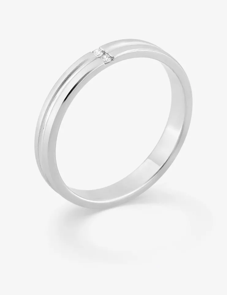 Alliance en or blanc 750 ‰, diamants 0,02 ct SO OR