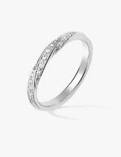 Alliance en or et blanc 750 ‰, 10 diamants 0,10 ct - Mariage