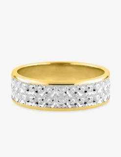 Alliance fantaisie 6 mm bicolore en or 750 ‰ - Mariage