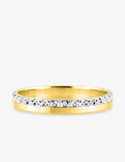 Alliance fantaisie 3 mm bicolore en or 750 ‰ - Mariage