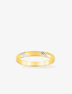 Alliance fantaisie 2,5 mm en or jaune 750 ‰ et rhodium - Mariage
