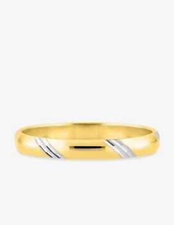 Alliance fantaisie 2,5 mm en or jaune 750 ‰ et rhodium - Mariage