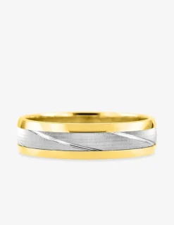 Alliance fantaisie 4,5 mm en or jaune et blanc 750 ‰ - Mariage