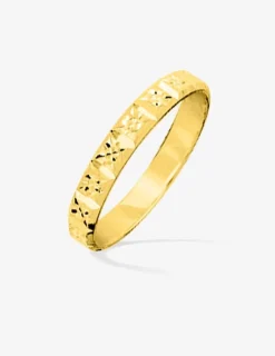 Alliance fantaisie 3 mm en or jaune 750 ‰ - Mariage