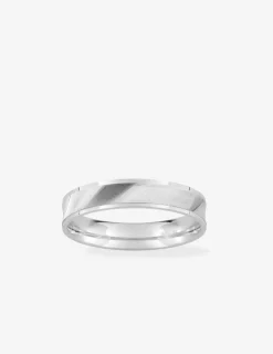 Alliance fantaisie 4 mm en or blanc 750 ‰ - Mariage