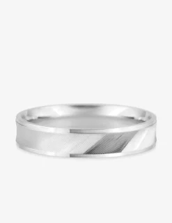 Alliance fantaisie 4 mm en or blanc 750 ‰ - Mariage