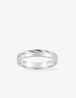 Alliance fantaisie 3,5 mm en or blanc 750 ‰ - Mariage