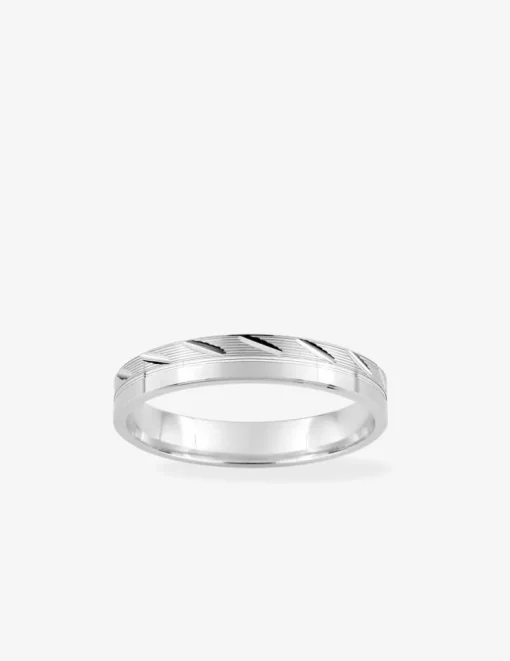 Alliance fantaisie 3,5 mm en or blanc 750 ‰ - Mariage