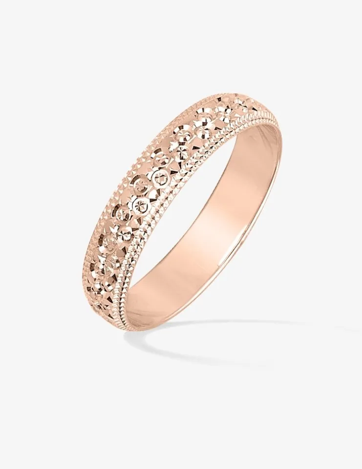 Alliance fantaisie 4 mm en or rose 750 ‰ - Mariage