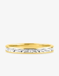 Alliance fantaisie 2,5 mm en or bicolore 750 ‰ - Mariage