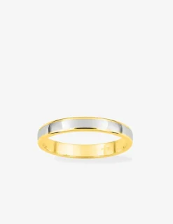 Alliance fantaisie 3 mm en or bicolore 750 ‰ - Mariage