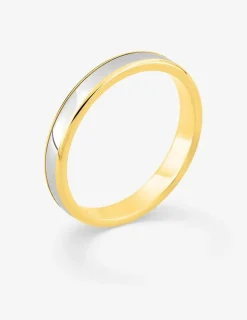 Alliance fantaisie 3 mm en or bicolore 750 ‰ - Mariage
