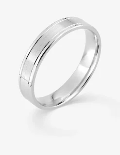 Alliance fantaisie 4,5 mm en or blanc 750 ‰ - Mariage