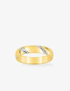 Alliance fantaisie 4 mm en or bicolore 750 ‰ et rhodium - Mariage