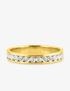 Alliance fantaisie 3,5 mm en or bicolore 750 ‰ - Mariage