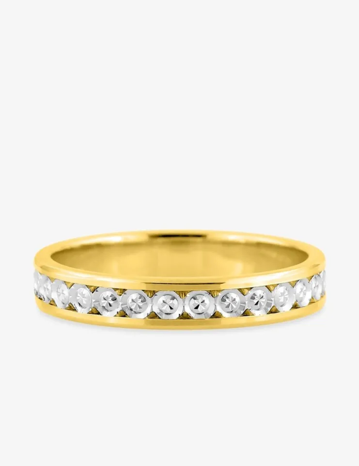 Alliance fantaisie 3,5 mm en or bicolore 750 ‰ - Mariage