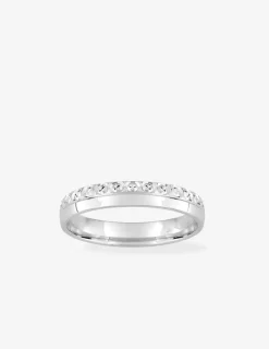 Alliance fantaisie 4 mm or blanc 750 ‰ - Mariage