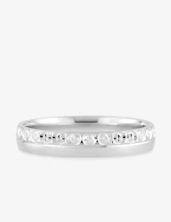 Alliance fantaisie 4 mm or blanc 750 ‰ - Mariage