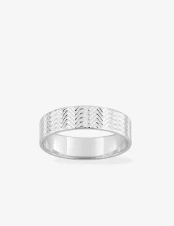 Alliance fantaisie argent rhodié 925 ‰ largeur 5 mm - Mariage