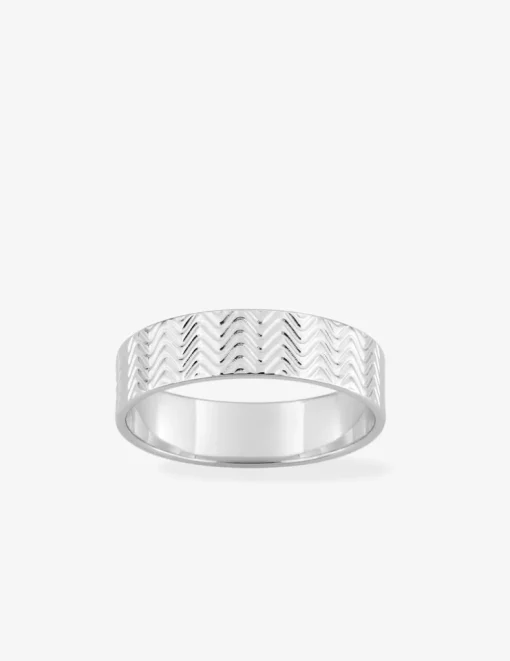 Alliance fantaisie argent rhodié 925 ‰ largeur 5 mm - Mariage