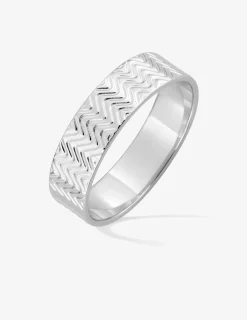 Alliance fantaisie argent rhodié 925 ‰ largeur 5 mm - Mariage