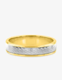 Alliance fantaisie bicolore 4,5 mm en or 750 ‰ - Mariage