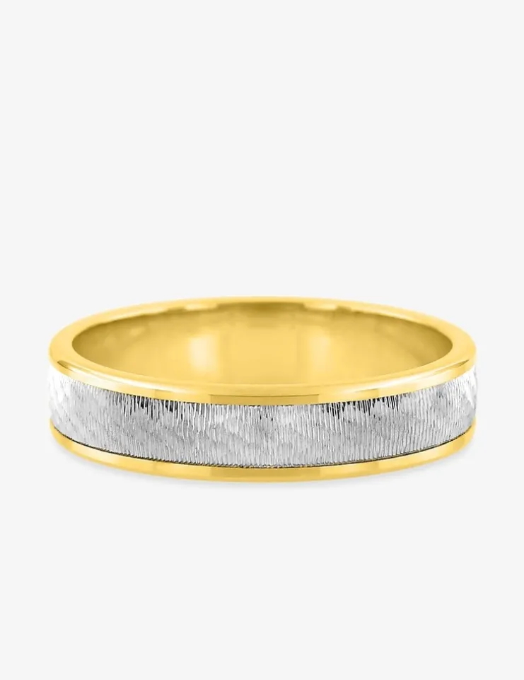 Alliance fantaisie bicolore 4,5 mm en or 750 ‰ - Mariage