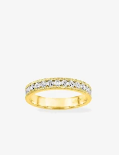 Alliance fantaisie bicolore en or 750 ‰ - Mariage