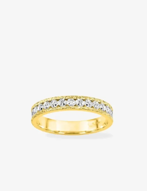 Alliance fantaisie bicolore en or 750 ‰ - Mariage