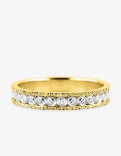Alliance fantaisie bicolore en or 750 ‰ - Mariage