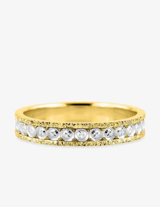 Alliance fantaisie bicolore en or 750 ‰ - Mariage