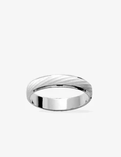 Alliance fantaisie ciselée argent rhodié 925 ‰ 4 mm SO OR