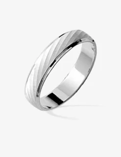 Alliance fantaisie ciselée argent rhodié 925 ‰ 4 mm SO OR