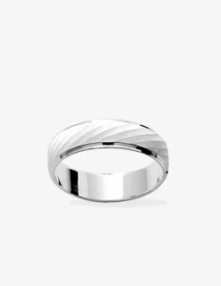 Alliance fantaisie ciselée argent rhodié 925 ‰ 5 mm SO OR