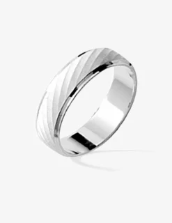 Alliance fantaisie ciselée argent rhodié 925 ‰ 5 mm SO OR