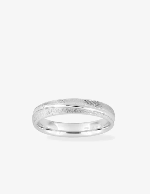 Alliance fantaisie confort en or blanc 750 ‰ - Mariage