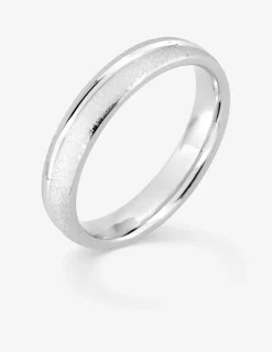 Alliance fantaisie confort en or blanc 750 ‰ - Mariage
