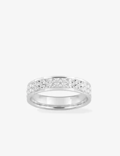 Alliance fantaisie de 4,5 mm en or blanc 750 ‰ - Mariage