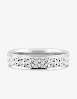 Alliance fantaisie de 4,5 mm en or blanc 750 ‰ - Mariage