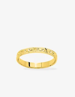 Alliance fantaisie en or jaune 750 ‰ 3 mm - Mariage