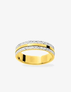 Alliance fantaisie en or jaune et blanc 750 ‰ SO OR