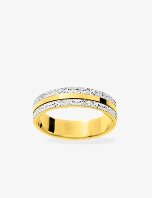 Alliance fantaisie en or jaune et blanc 750 ‰ SO OR