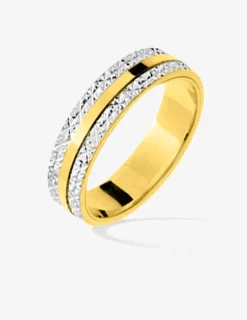 Alliance fantaisie en or jaune et blanc 750 ‰ SO OR