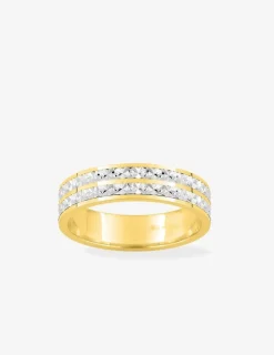 Alliance fantaisie en or bicolore 750 ‰ - Mariage