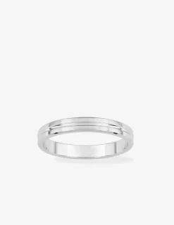 Alliance fantaisie en or blanc 750 ‰, 3 mm - Mariage