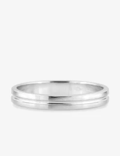 Alliance fantaisie en or blanc 750 ‰, 3 mm - Mariage