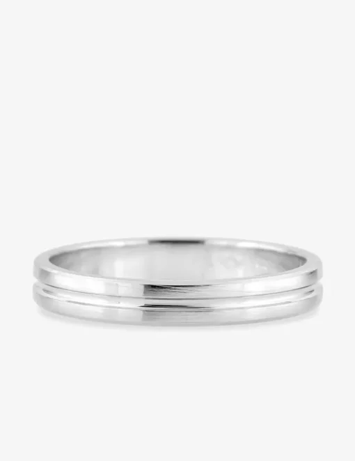 Alliance fantaisie en or blanc 750 ‰, 3 mm - Mariage