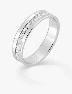 Alliance fantaisie en or blanc 750 ‰ - Mariage