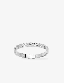Alliance fantaisie fleur argent rhodié 925 ‰ 2,5 mm SO OR