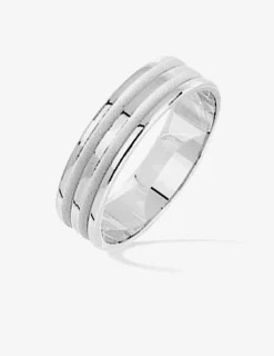Alliance fantaisie 5mm en or blanc 750 ‰ - Mariage